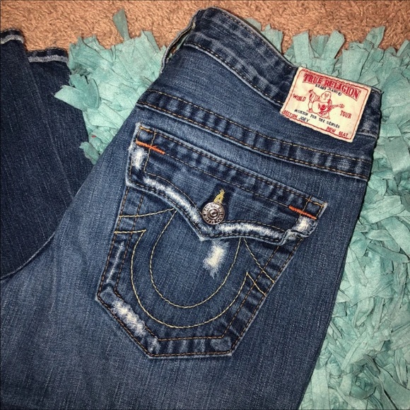 SOLD True Religion Distressed Flare Jeans - Picture 3 of 12
